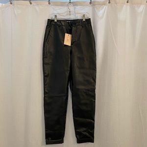 Black PU leather cigarette pants size 2. Misguided